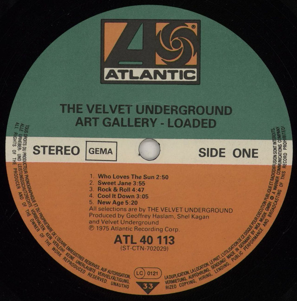 Velvet Underground Loaded German vinyl LP album (LP record) VUNLPLO316482