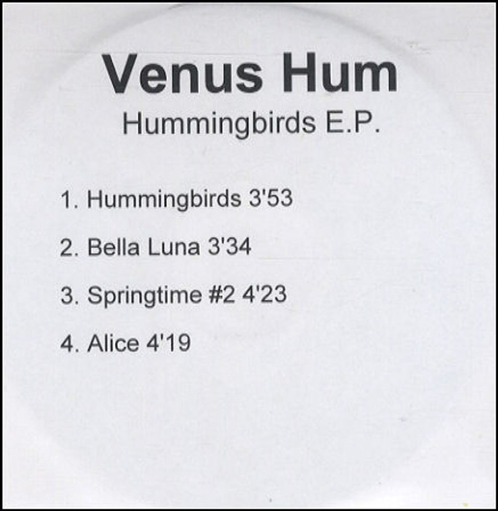 Venus Hum Hummingbirds EP UK Promo CD-R acetate CD-R ACETATE