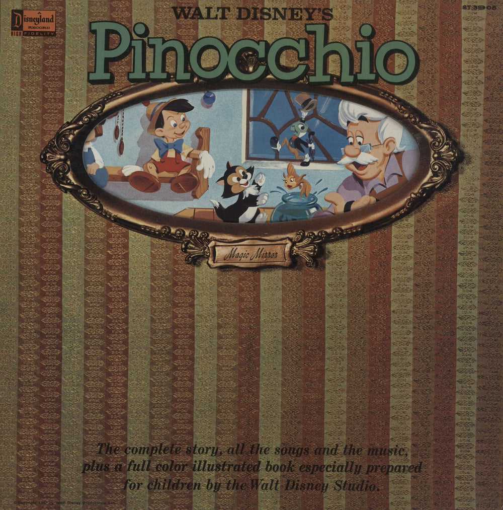 Walt Disney Pinocchio UK vinyl LP album (LP record) ST3905