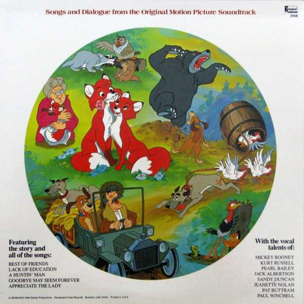 Walt Disney The Fox And The Hound US picture disc LP (vinyl picture disc album) W-DPDTH705584