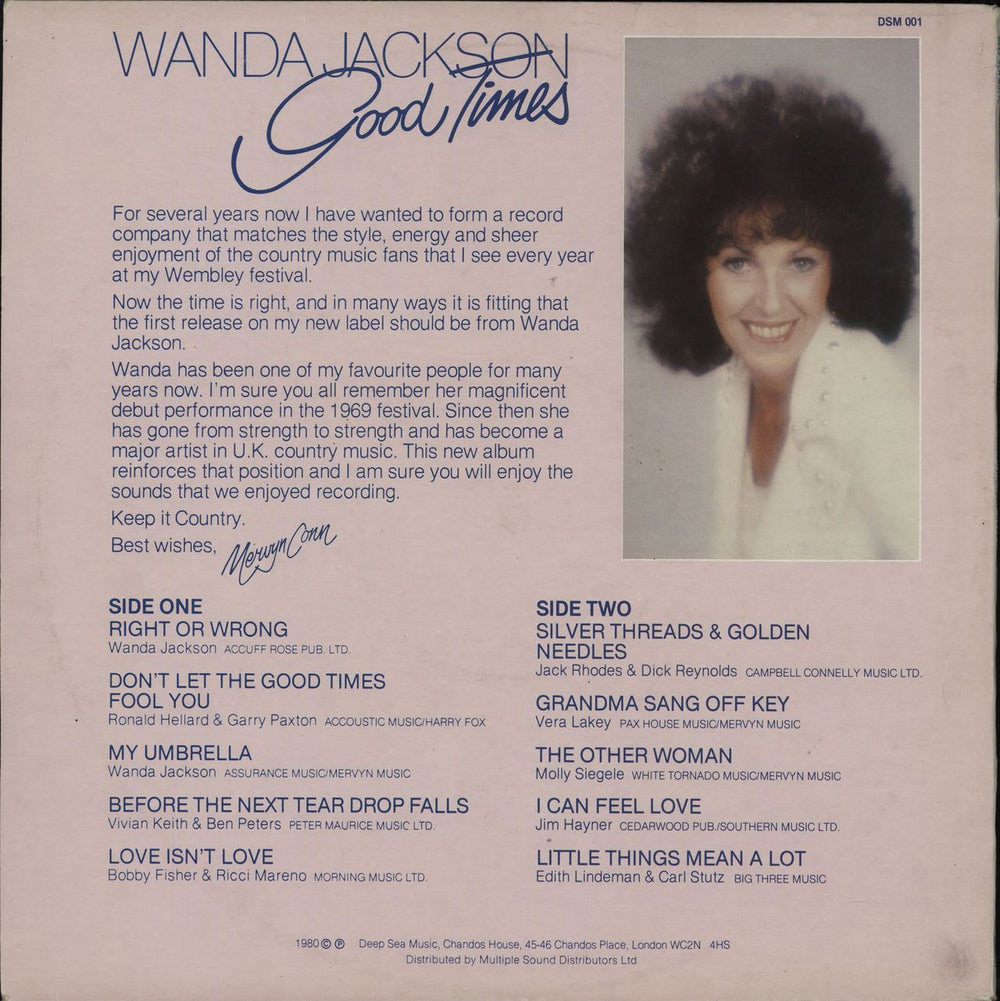 Wanda Jackson Good Times UK vinyl LP album (LP record)