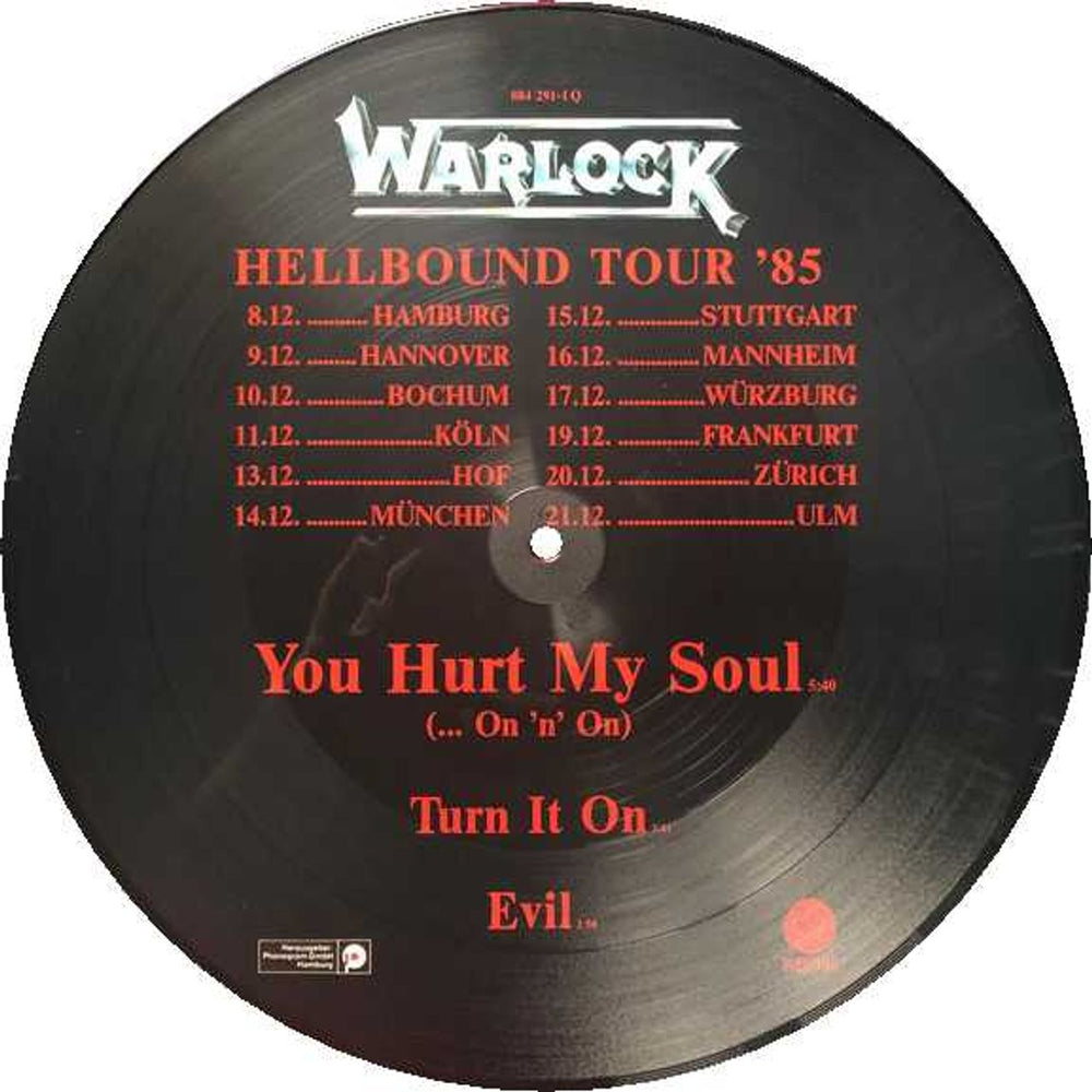 Warlock You Hurt My Soul - Cog Pack German 12" vinyl picture disc (12 inch picture record)