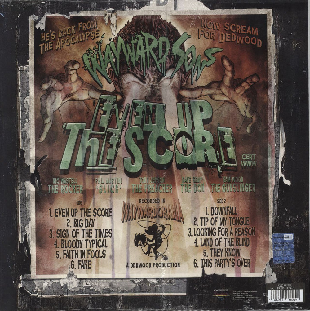 Wayward Sons Even Up The Score - Red Vinyl - Sealed UK vinyl LP album (LP record)