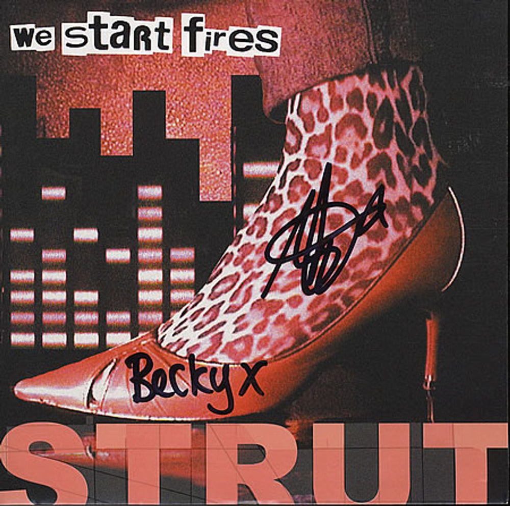 We Start Fires Strut - Fully Autographed! UK 7" vinyl single (7 inch record / 45) CHACHA002