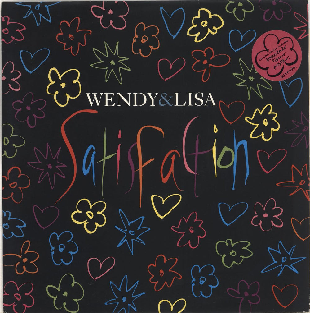 Wendy & Lisa Satisfaction + Poster UK 12" vinyl single (12 inch record / Maxi-single) VSTP1194