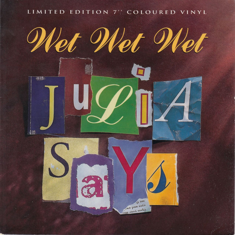 Wet Wet Wet Julia Says - Purple Vinyl UK 7" vinyl single (7 inch record / 45) JEWEL24