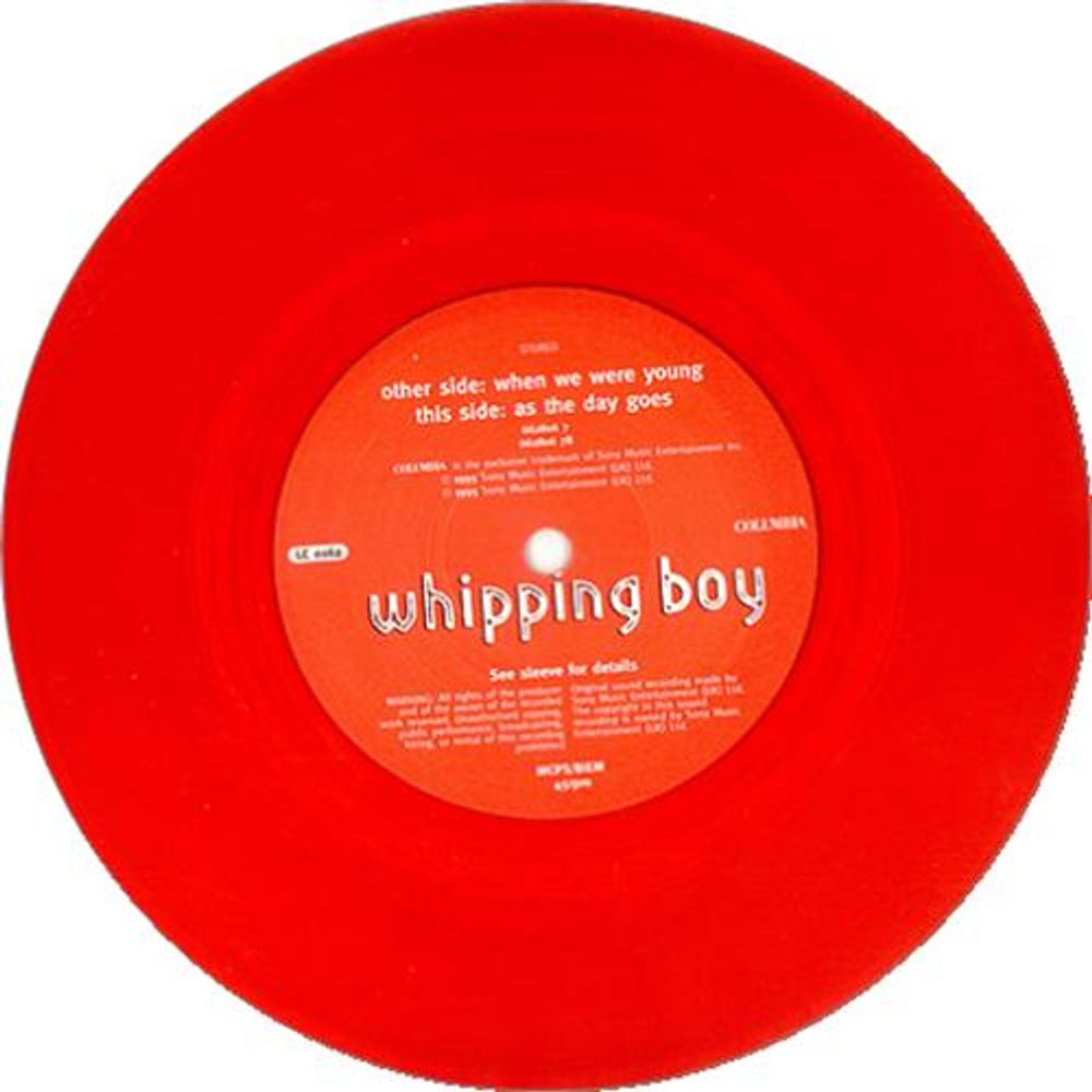 Whipping Boy When We Were Young - Red Vinyl UK 7" vinyl single (7 inch record / 45) WHP07WH63871