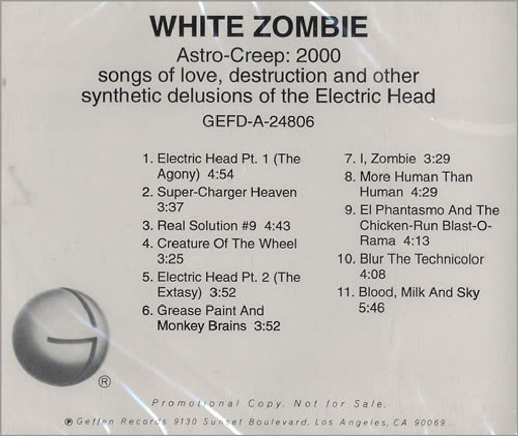 White Zombie Astro-Creep: 2000 US Promo CD album — RareVinyl.com