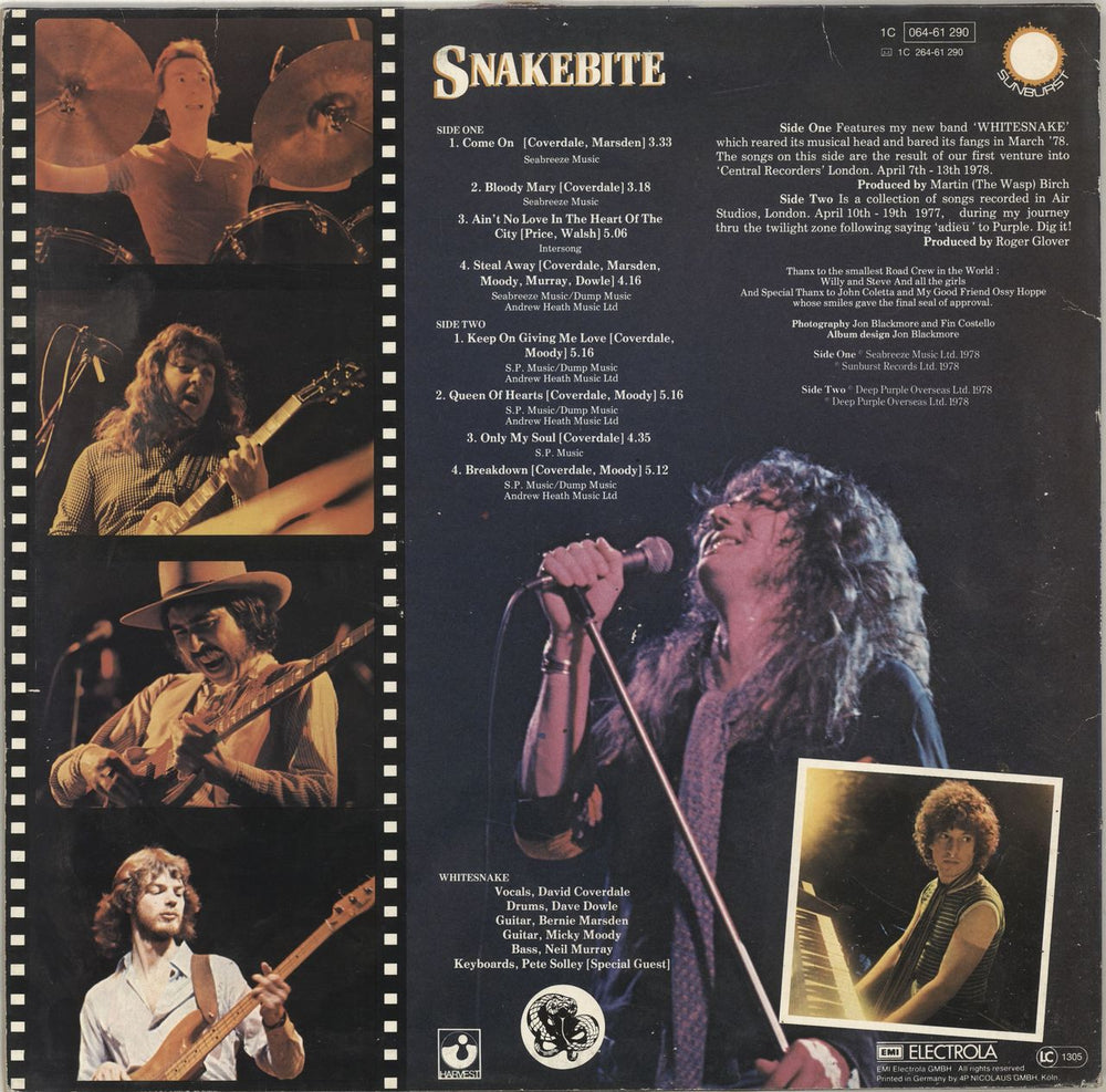 Whitesnake Snakebite German vinyl LP album (LP record)