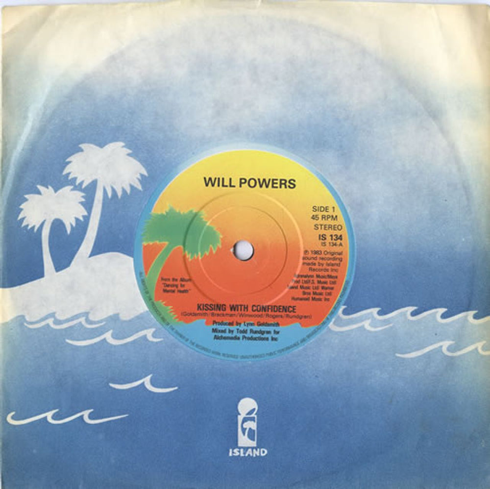 Will Powers Kissing With Confidence UK 7" vinyl single (7 inch record / 45) IS134