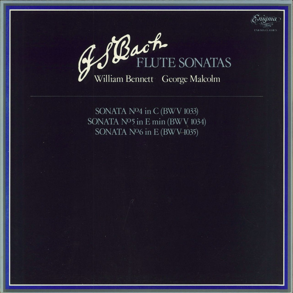 William Bennett J.S. Bach Flute Sonatas UK vinyl LP album (LP record) K53583