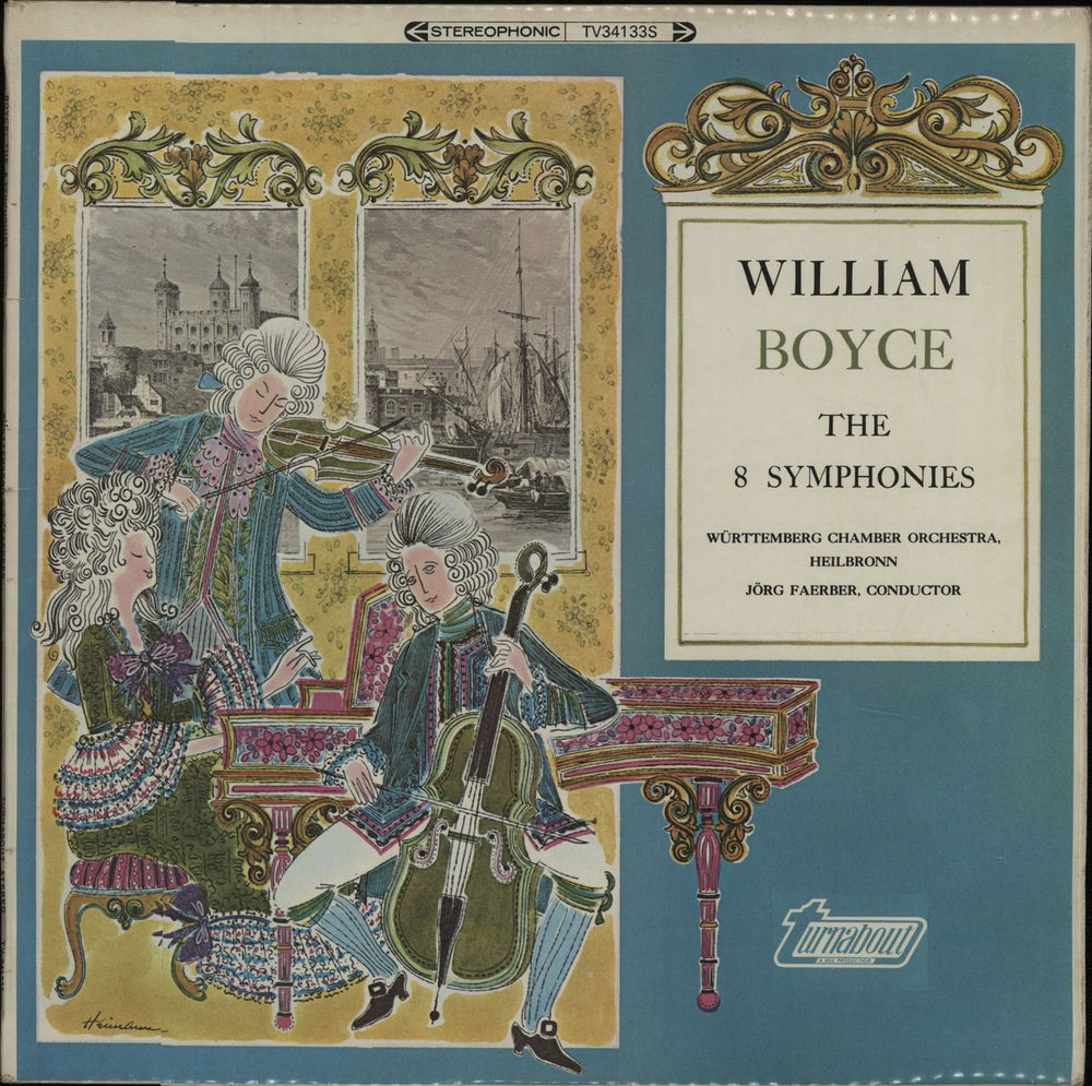 William Boyce The 8 Symphonies UK vinyl LP album (LP record) TV34133S