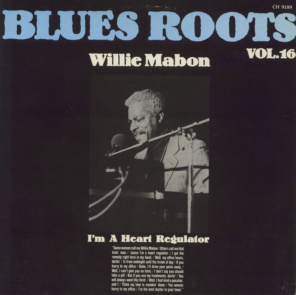 Willie Mabon I'm A Regulator US vinyl LP album (LP record) CH9189