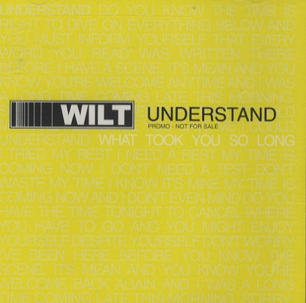 Wilt Understand UK Promo CD single (CD5 / 5") MUSH107CDSP