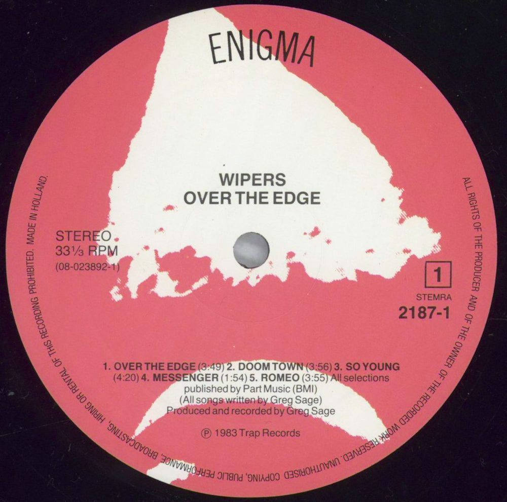 Wipers Over The Edge Dutch vinyl LP album (LP record) WIPLPOV684363