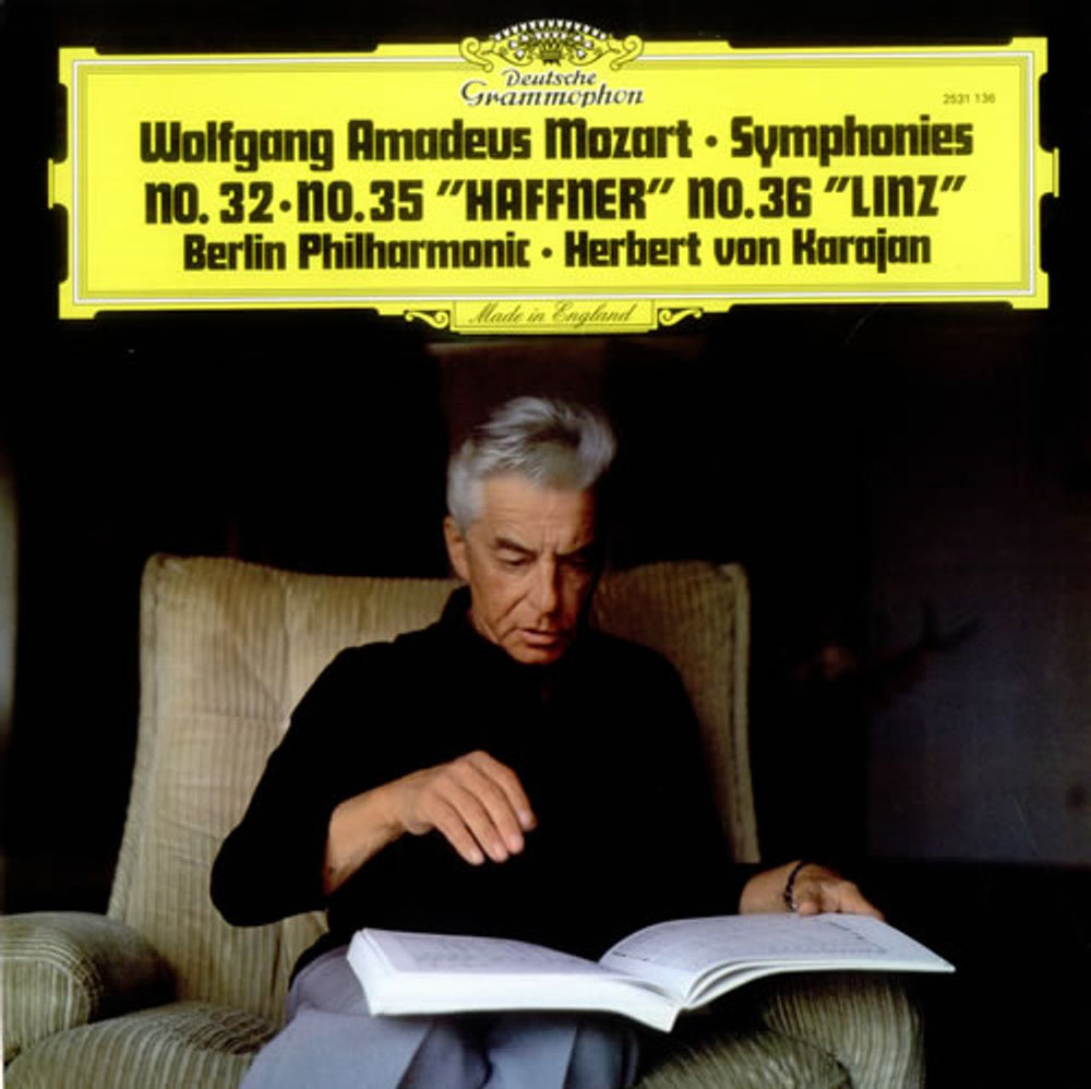 Wolfgang Amadeus Mozart Symphonien No. 32, No. 35 'Haffner' & No. 36 'Linz' UK vinyl LP album (LP record) 2531136