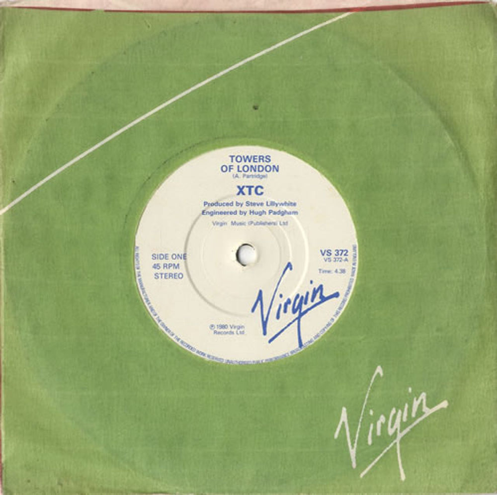 XTC Towers Of London UK 7" vinyl single (7 inch record / 45) VS372