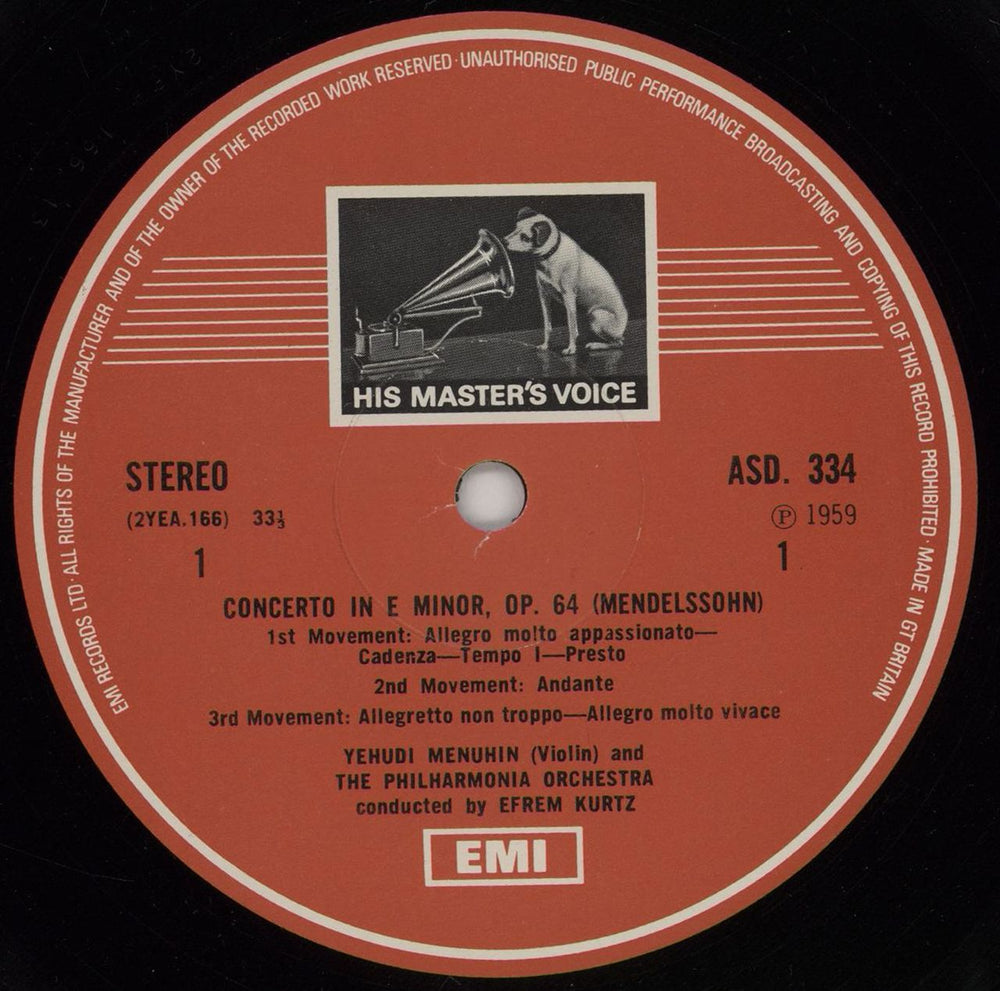 Yehudi Menuhin Mendelssohn: Concerto in E Minor, Op.64 / Bruch: Concerto No.1 in G Minor, Op.26 UK vinyl LP album (LP record) YEHLPME757223