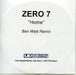 Zero 7 Home (Ben Watt Remix) UK Promo CD-R acetate CD-R