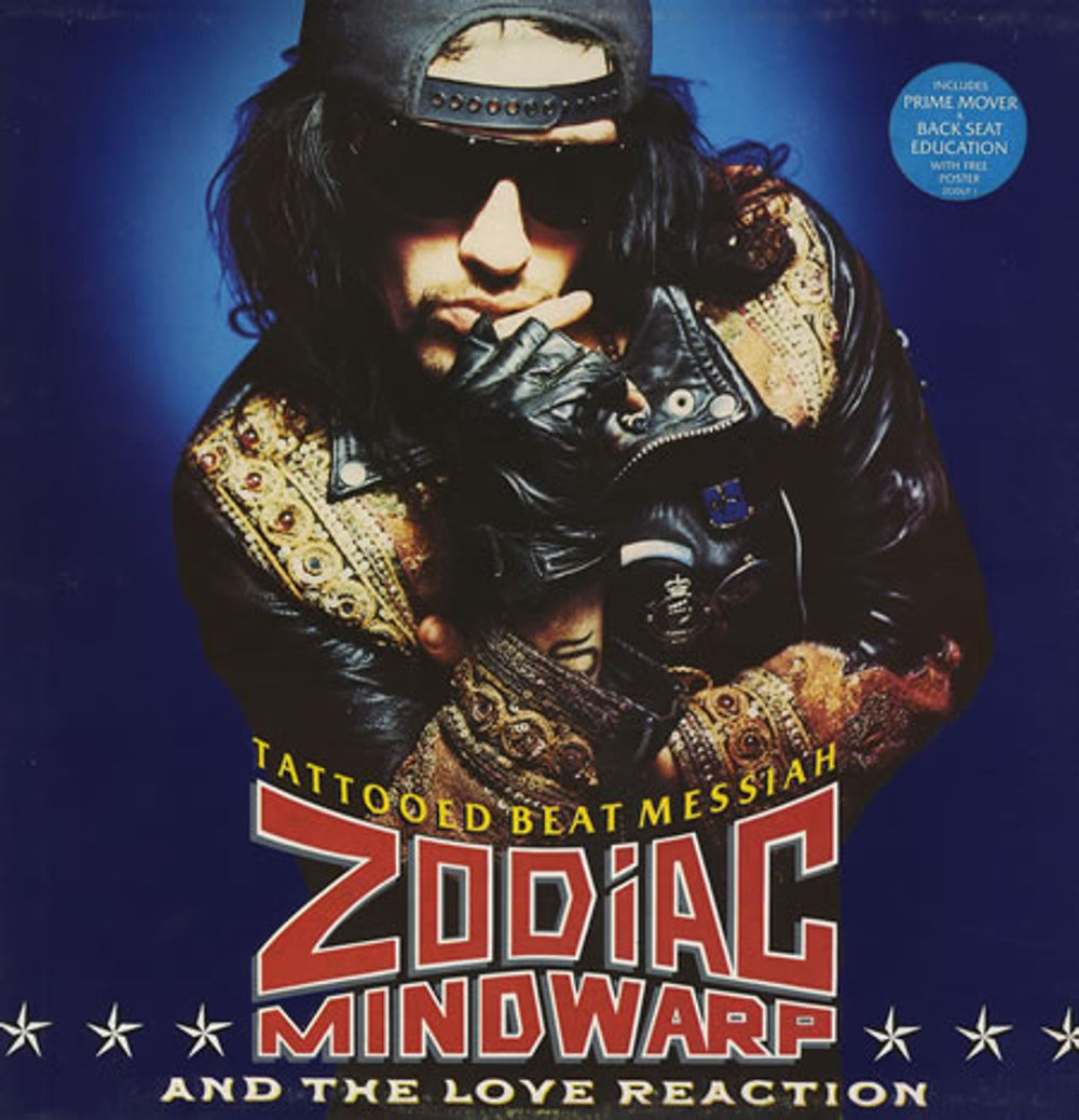 Zodiac Mindwarp Tattooed Beat Messiah + Poster UK vinyl LP album (LP record) ZODLP1