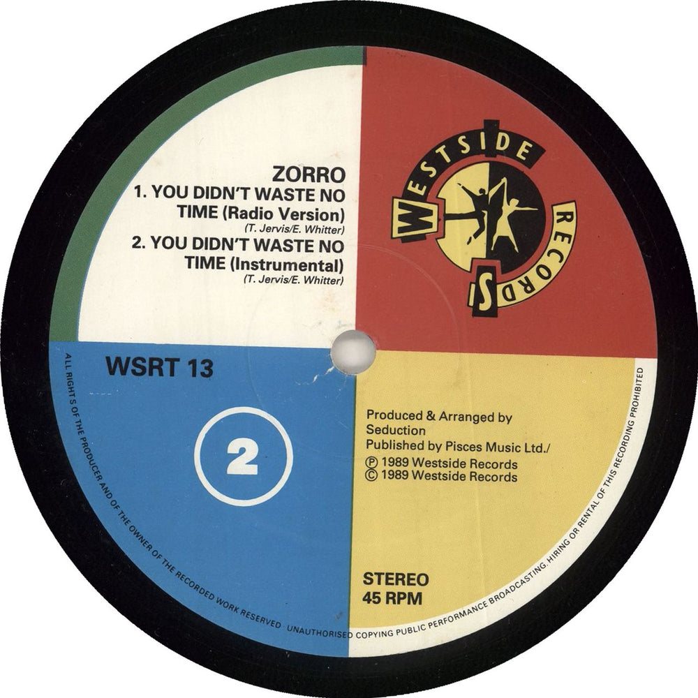 Zorro You Didn't Waste No Time UK 12" vinyl single (12 inch record / Maxi-single) WSRT13